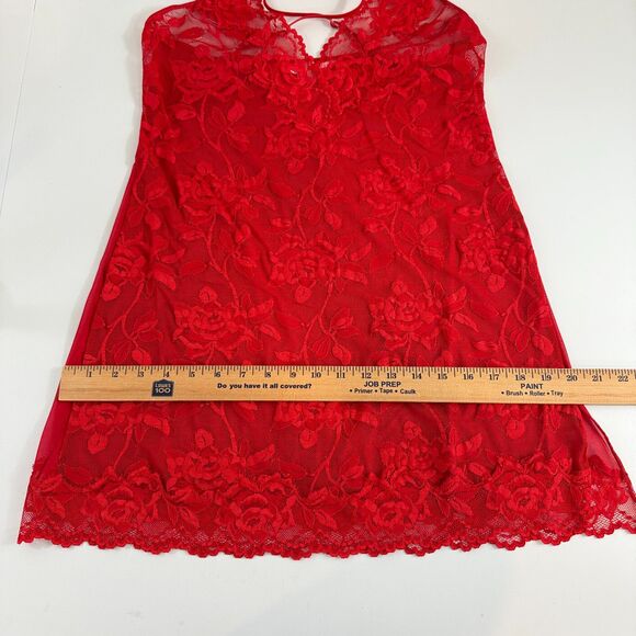 Victoria's Secret Women's Red Lace Slip Dress Nightgown Lingerie Size L Large - Picture 9 of 11